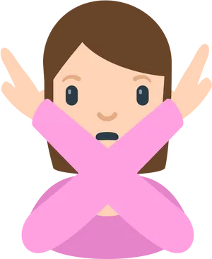 Confused Cartoon Girl Shrugging PNG Image