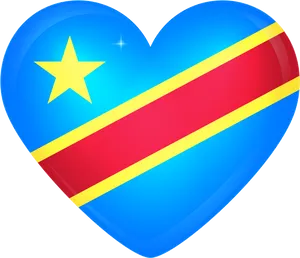 Congo Love Heart Flag PNG Image