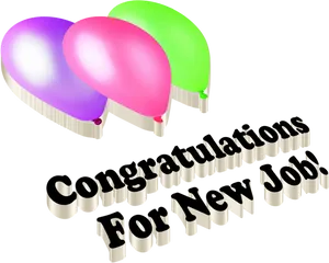 Congratulations New Job Balloons PNG Image