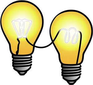 Connected Ideas Lightbulbs PNG Image