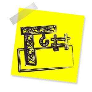 Construction Crane Icon Yellow Background PNG Image