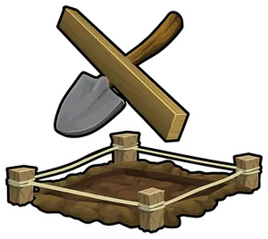 Construction Toolsand Excavation Site Icon PNG Image