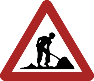 Construction Work Sign Silhouette PNG Image