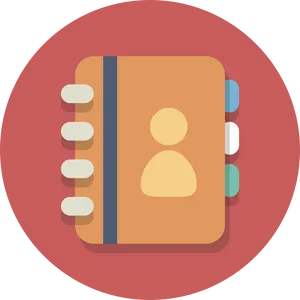 Contact Book Icon Flat Design PNG Image