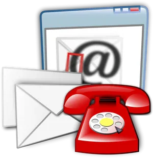 Contact Us Icons Set PNG Image