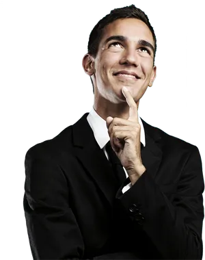 Contemplative Businessman PNG Image