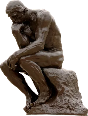 Contemplative Figure Sculpture PNG Image