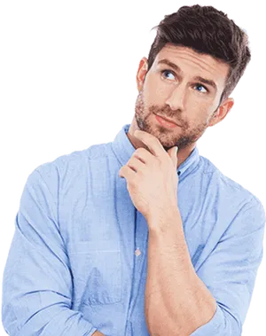 Contemplative Man Thinking PNG Image