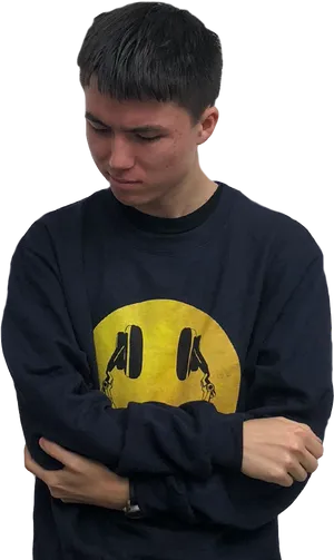 Contemplative Youthin Sad Boys Sweatshirt PNG Image