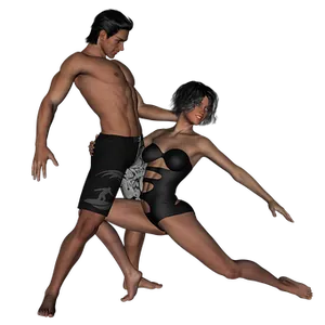 Contemporary Dance Duo Pose PNG Image