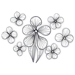 Contemporary Flower Doodle Png Smg30 PNG Image