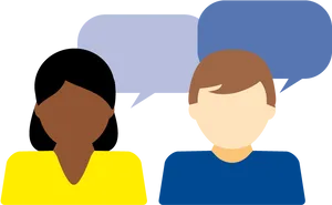 Conversation Illustration Two People Talking PNG Image