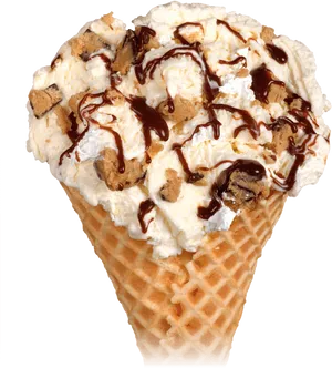 Cookie Dough Ice Cream Cone PNG