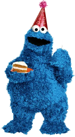 Cookie Monster Birthday Celebration PNG Image