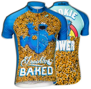 Cookie Monster Cycling Jersey Design PNG Image