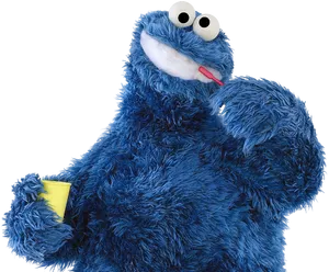 Cookie Monster Holding Cookie Cup PNG Image