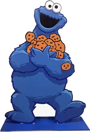 Cookie Monster Holding Cookies Cutout PNG Image