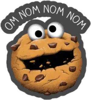 Cookie_ Monster_ Om_ Nom_ Nom_ Graphic PNG Image