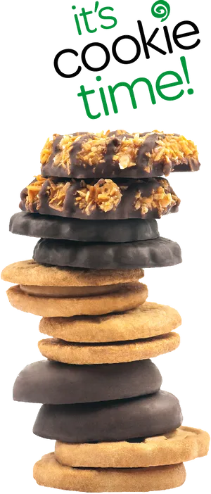 Cookie Time Stacked Treats PNG Image