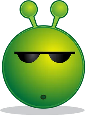 Cool Alien Emoji Graphic PNG Image