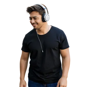 Cool Guy With Headphones Png Dqd PNG Image