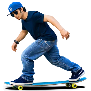 Cool Guy With Skateboard Png Iip74 PNG Image