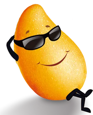 Cool Mango Character Sunglasses PNG Image