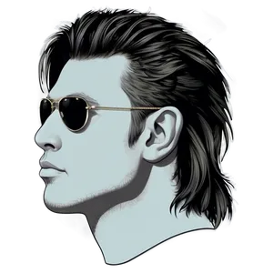 Cool Mullet Cut Silhouette Png Akh55 PNG Image