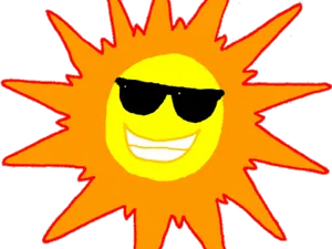 Cool Smiling Sun Transparent Background PNG Image