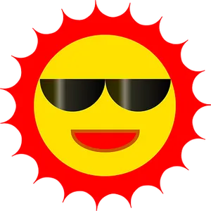 Cool Summer Sun Emoji PNG Image