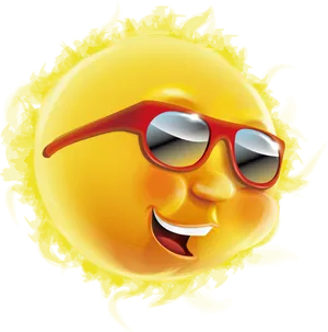 Cool Sun Emojiwith Sunglasses PNG Image