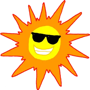 Cool Sun With Sunglasses Transparent Background PNG Image