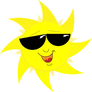 Cool Sunglasses Cartoon Sun PNG Image