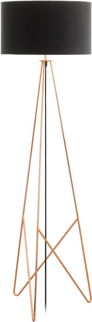 Copper Finish Tripod Floor Lamp PNG Image