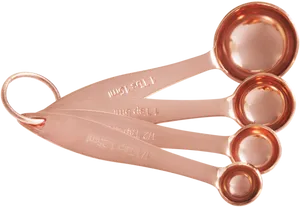 Copper Measuring Spoons Set PNG Image