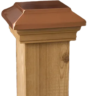 Copper Post Cap Wooden Column PNG Image