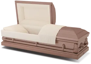 Copper Tone Casket Display PNG Image