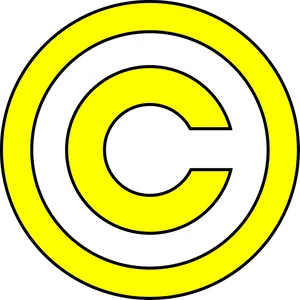 Copyright Symbol Yellowand White PNG Image