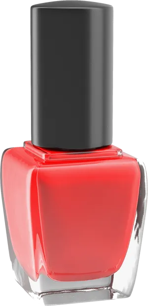 Coral Nail Polish Bottle PNG Image