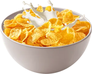 Corn Flakes Milk Splash Cereal Bowl.jpg PNG Image