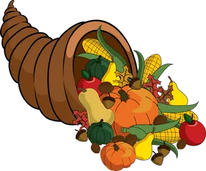 Cornucopiaof Thanksgiving Abundance.png PNG Image