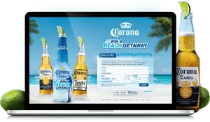 Corona Beer Beach Getaway Promotion PNG Image