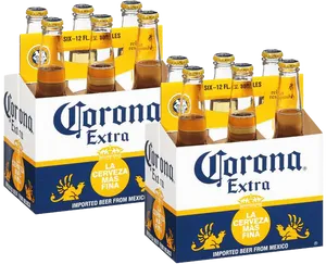 Corona Extra Beer Bottles Pack PNG Image