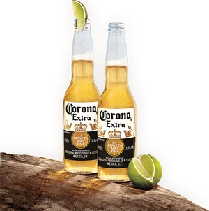 Corona Extra Beer Bottleswith Lime PNG Image