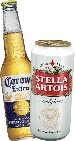 Coronaand Stella Artois Beer PNG Image