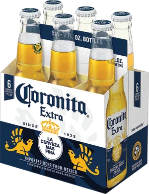 Coronita Extra Beer Bottles Pack PNG Image