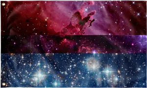 Cosmic Bisexual Flag Interpretation PNG Image