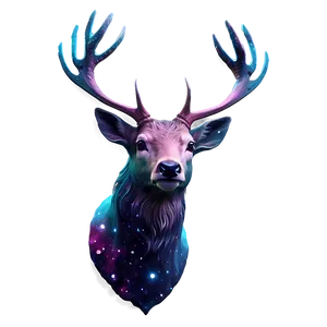 Cosmic Deer Head Space Art Png Yfl PNG Image