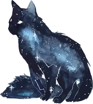 Cosmic Feline Galaxy Cat.png PNG Image