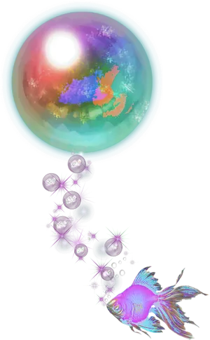 Cosmic_ Fish_ Bubble_ Trail PNG Image